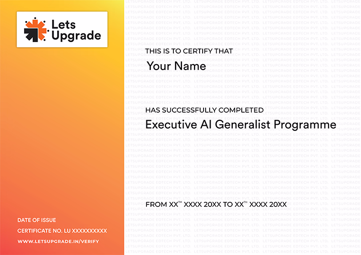 Template Certificate